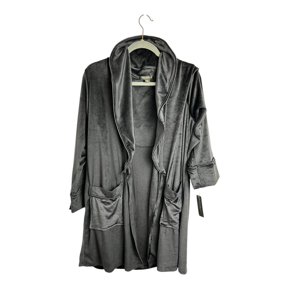 NWT Dana Buchanan Black Fuzzy Robe Sz Small/Med Loungewear